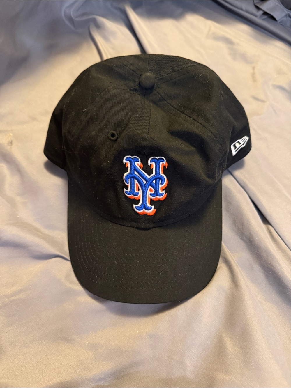 New Era Black Cap with Blue and Orange NY Logo
